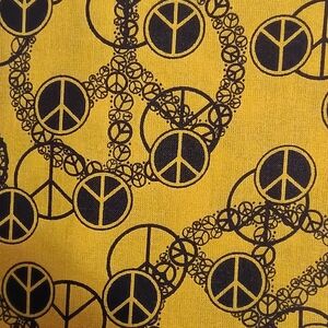 Yellow Peace Sign Print Fabric Top